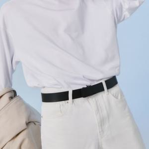 [질스튜어트] 블랙 단색 소가죽 자동벨트 JUBE4F111BK