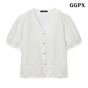 [GGPX]레이스 펀칭 블라우스 (GPBBA017D)