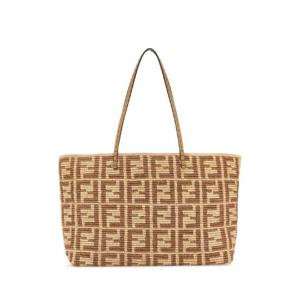 FENDI 자수 밀짚 대형 롤 쇼핑백 8BH425AS3B F17A1