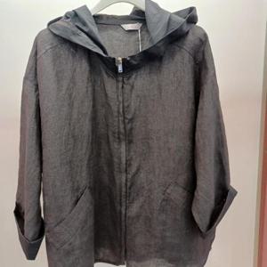 Latium HC06 국내생산 팔뚝품편한 옆트임 롤업 7부소매 린넨 후드 집업 점퍼 T2523jp04DG