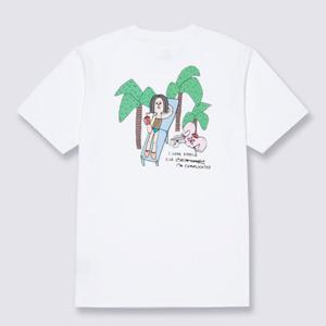 반스 VN000QF6WHT 아티스트 컬렉션 Vans X Riroo 아이템 리스트 반소매 티셔츠 여름 오버핏 오버사이즈