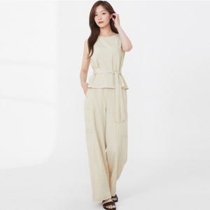 플라스틱아일랜드  (PR2WP662) 뒷밴딩 카고조거 팬츠