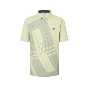 닥스 골프 25FW PREMIUM 카키 빅로고 패턴 반팔 카라티 DGTS5C612K1