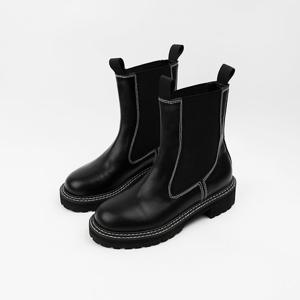 [신난다슈]여성 앵클 부츠 4cm 앵글부츠 숏 첼시 워커 부츠 발편한 통굽 TMZ253066 블랙