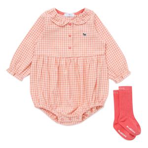 [블루독베이비8] FW25(PK)체크 SET 바디슈트 HJ (45A7067606) (BLUEDOG BABY 유아 출산 백일 선물 도트 강