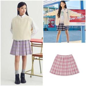 탑텐키즈 MKF2RS2211 여아 체크 플리츠 우븐 스커트