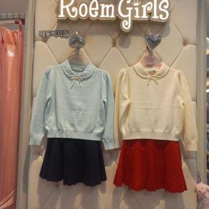 로엠걸즈 DP01 둥근카라 풀오버 스커트 세트 RGSM25W2P