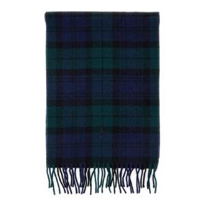 POLO RALPH LAUREN Green Scarf with Pony Embroidery on the Front and All Over Check Motif in Wool Man 449959354002