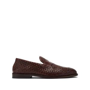 25 FW Brunello Cucinelli 페니 슬롯 우븐 가죽 로퍼  MZURNTB799C8876 TP442486174