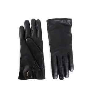 25 FW 생로랑 logo plaque leather gloves 8233053YO68 TP442485448