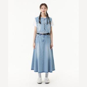 플라스틱아일랜드  (PR2DV481) 노카라 데님 베스트