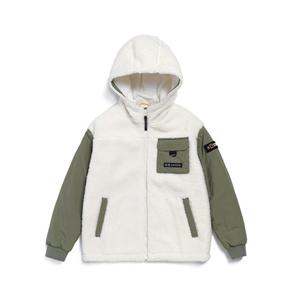 N214KFT120 우븐배색  뽀글이 F-ZIP SUGAR SWIZZLE IVORY