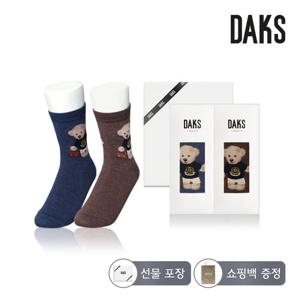 닥스양말 숙녀 면중목 곰돌이 2족세트 24450
