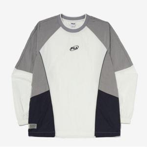 [휠라] 정상* 129,000원 컬러 블럭 우븐 맨투맨(FS2POG1104X_OWH)
