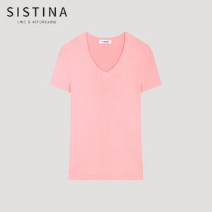 [SISTINA] 인기 슬림 리브 브이넥 니트_ASKPOO21660_CO