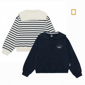 내셔널지오그래픽키즈  (K251GSW010) 여아 카라 반집업 티셔츠 긴팔