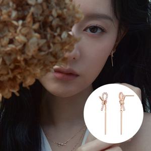 [스톤헨지][김지원PICK] Love Knot 14K 드롭 귀걸이 SA24C23U