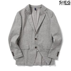 [지이크]S/S 베이지 레귤러핏 투버튼 너치드라펠 자켓 (PEE4014)Z