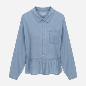 [써스데이아일랜드][여성]페플럼 데님 블라우스(T252MBL147W)