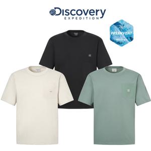 디스커버리 25년 공용 프레시벤트 세미오버 우븐포켓 반팔티셔츠 DXRS7C053