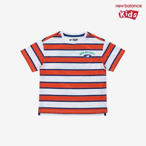 [뉴발란스키즈] NK9EF2301U(80) 오렌지 FAMILY HOLIDAY) 홀리데이 스트라이프 티셔츠