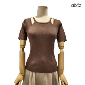 [에이비에프지]절개 포인트 골지 반팔 니트 APZ2QW33D