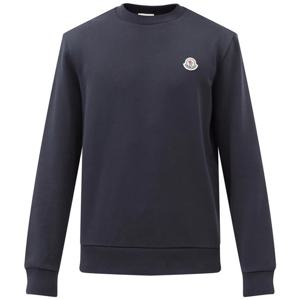 25 FW 몽클레어 로고 패치 코튼 저지 스웨트셔츠 맨투맨 네이비 8G00051 809KR 778