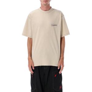 발렌시아가 반팔 티셔츠 830247TSVF3 8573 BEIGE WHITE RED