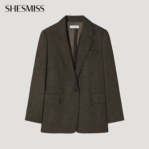 [쉬즈미스] 멜란지 싱글 자켓_SWWJKP32110_BR