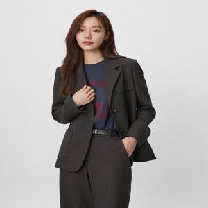 플라스틱아일랜드  오버핏 자수 자켓 (PR3WJ961)