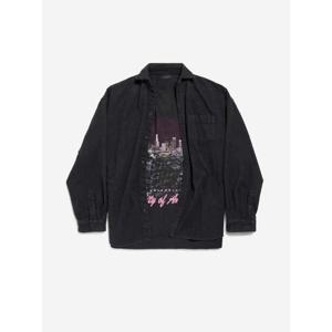 발렌시아가 자켓 839196TSM30 1852GREY BLACK OVERDYED Black