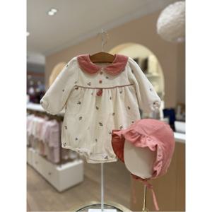 M밍크뮤D 25FW (PK)플라워자수SET바디슈트 모자보넷세트 (35C1260402)