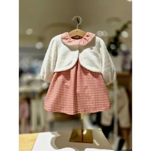 블루독베이비 10 25FW 신상 (PK) 깅엄체크 세트형 드레스 (145C1340001)