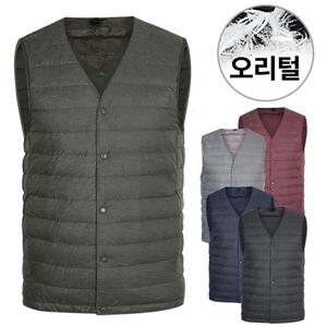 덕 다운 빛살무늬 경량패딩 조끼