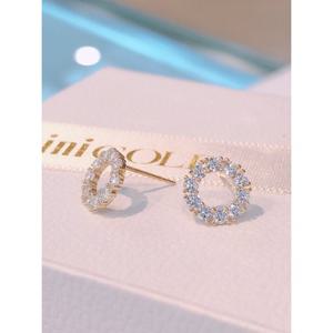 미니골드 14K 스파클링 라운드 큐 귀걸이 ENOM4014