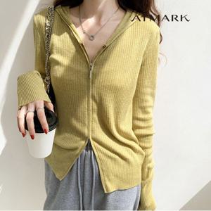 ATMARK 골지후디드집업가디건_AA41CD026G