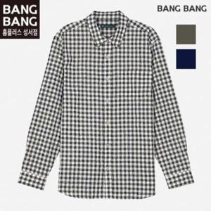 뱅뱅 HC04 봄 가을  남성 기본 체크 긴팔남방 NSK105