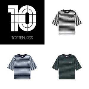 [탑텐키즈]MKE3TS1002 탑텐키즈 24년 FW 남아) 베이직 스트라이프 7부 티셔츠