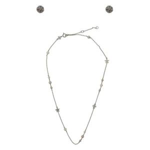 토리버치 목걸이 팬던트 165322 056 Tory silver pearl crystal