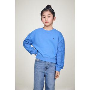 [타미힐피거키즈칠드런US] 소매 자수 스웨트셔츠 (T42F0KKO330GT1 C30)
