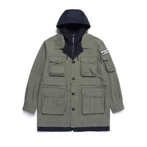 내셔널지오그래픽 N251MJP100 NRN 아웃포켓 후드 배색 초어 점퍼 KHAKI