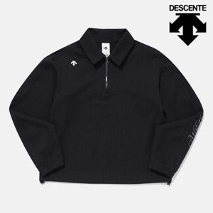 [데상트] 자카드 반집업 맨투맨 SP122UHT21BLK0 긴팔티