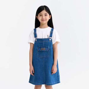 [차일디] 아웃도어프로덕츠키즈 (OD252EOP71) 여아 데님 오버롤 원피스 블루