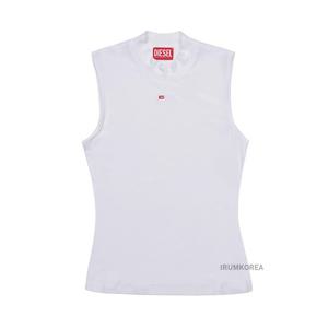 [디젤] SS25 여성 모조넥 리브 티셔츠 A10397 0BLAN 100