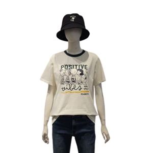 [클라이드]여성 스누피 넥배색 반팔 티셔츠 FPCTS871F