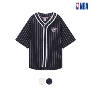 [엔비에이]공용 HWC 오버핏 캐주얼 스트라이프 반팔 저지 가디건 N252TS150P