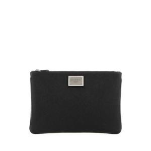 DOLCE  GABBANA 블랙 가죽 및 나일론 파우치 BM2248AD447 8B956