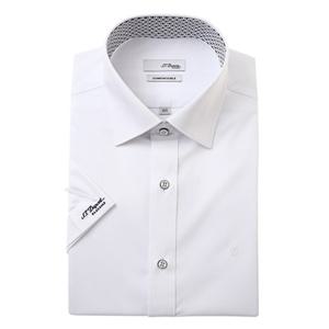 [듀퐁셔츠] (SE5MM22HS924SWH) 25 S S  화이트 반팔 여름용 슬림핏 무지 카라배색 구김 적은 스판셔츠