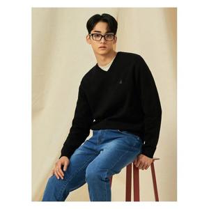 [빈폴멘][신상40%OFF]코튼 베럴비 V넥 니트  블랙 (BC5151C025)
