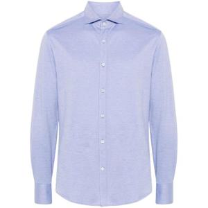 Brunello Cucinelli Blue Long Sleeve Cotton Shirt MH8766686C9665 TP717442147